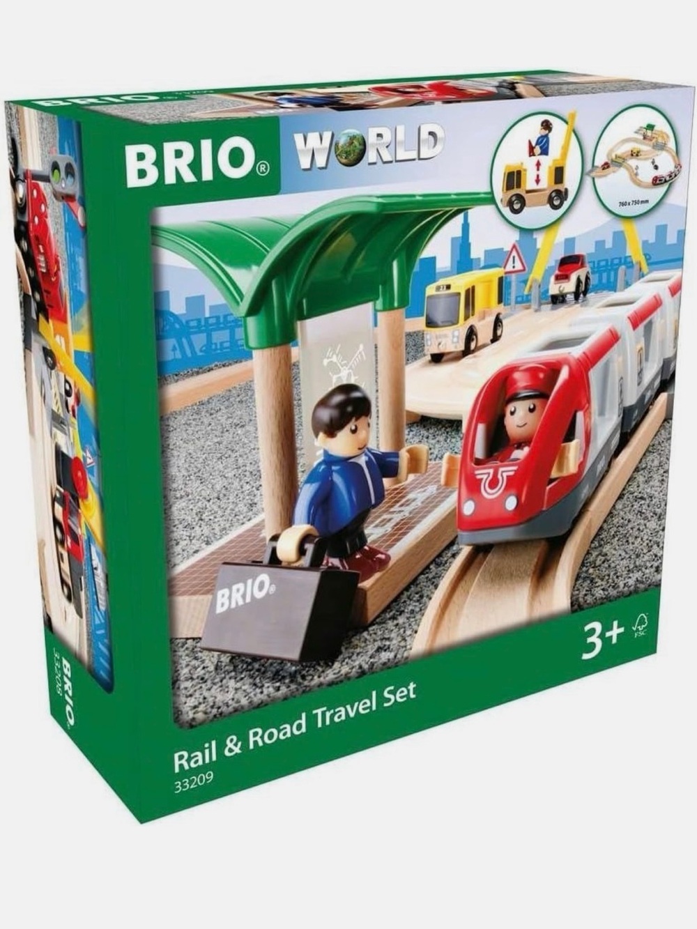 World Rail & Road Travel Set - Red and Green